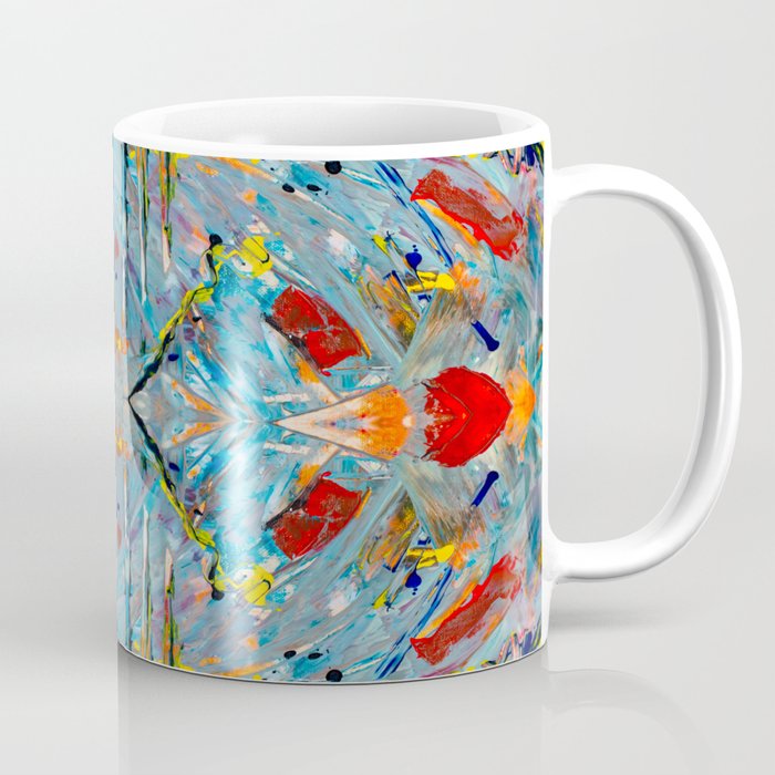 Turquoise And Red Acrylic Diamond Seamless Pattern Coffee Mug