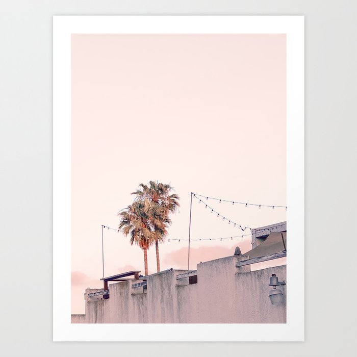 Pink Palms at Sunrise Art Print