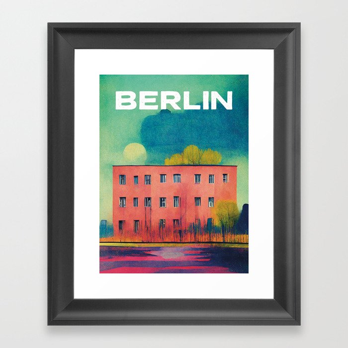 Lonely House in Berlin Travel Poster Retro Framed Art Print