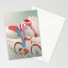 rushing home for christmas Stationery Cards