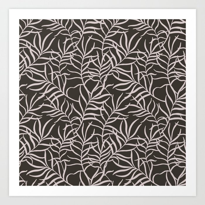 Mid Century Modern Abstract Palm Leaves Art Print