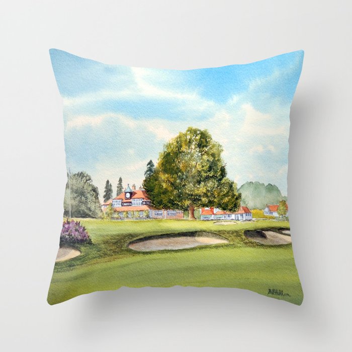 Sunningdale Golf Course 18th Green Throw Pillow