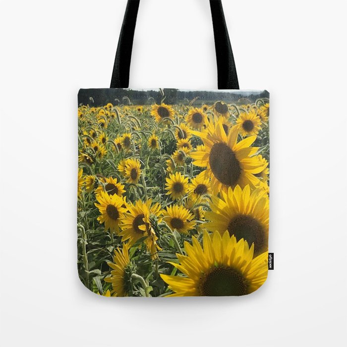 "Sunflower Field" Photography by Willowcatdesigns Tote Bag