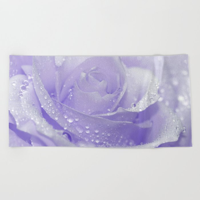 Rose with Drops 085 Beach Towel