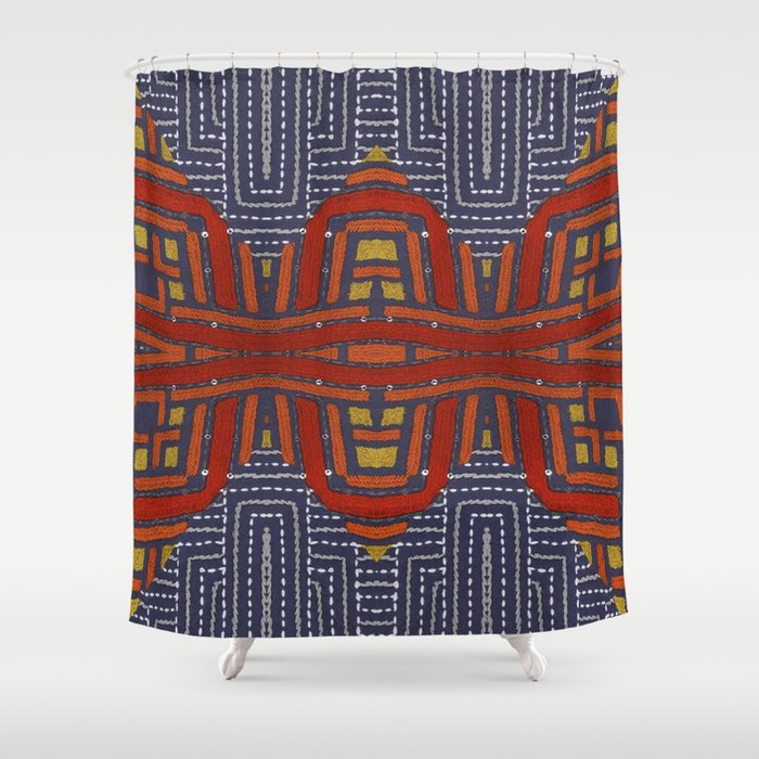 Traditional Vintage African Design Shower Curtain