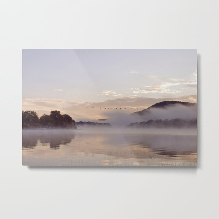 Into the Mists of Dawn: Sunrise on Lake George Metal Print