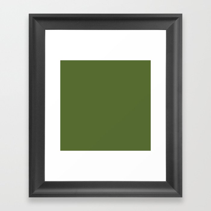 Dark Olive Green Framed Art Print