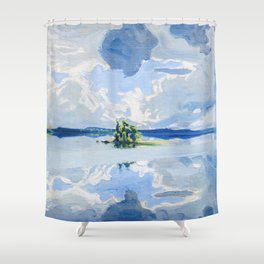 Akseli Gallen-Kallela - Clouds above a Lake Shower Curtain