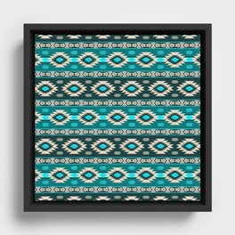 Southwest aztec stripes geometric pattern Framed Canvas