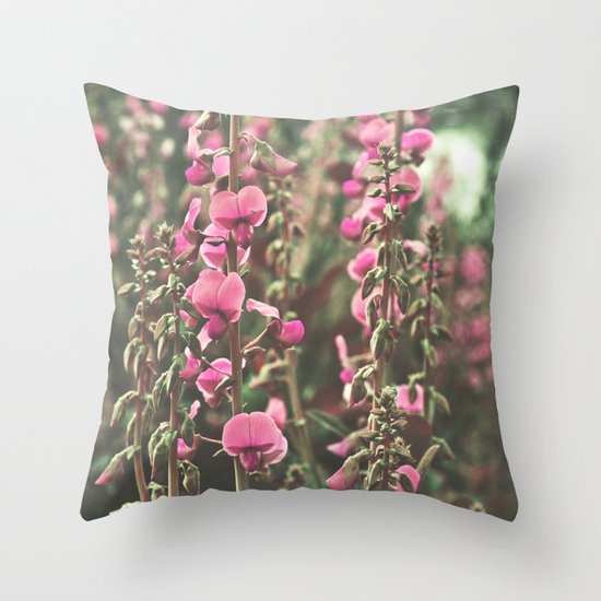 Vintage Wildflowers Throw Pillow