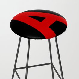 Letter A (Red & Black) Bar Stool