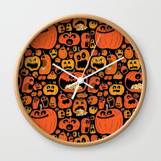 Pumpkin Pattern Wall Clock