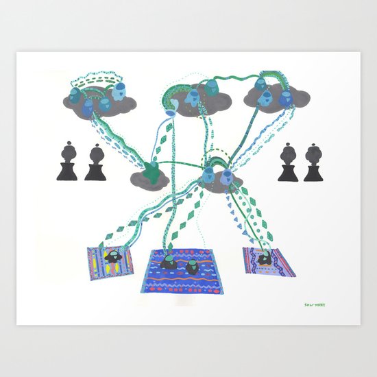 green blessings Art Print