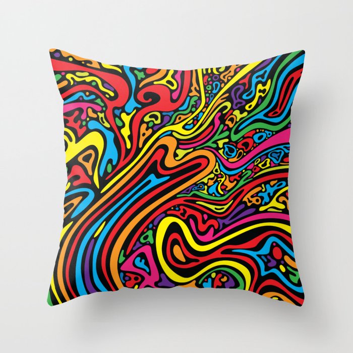 Psychedelic abstract art. Digital Illustration background. Throw Pillow