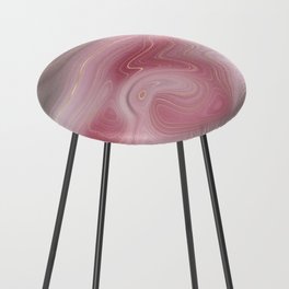 Rose Pink Gold Agate Geode Luxury Counter Stool