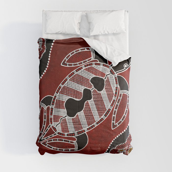 Authentic Aboriginal Art - Turtle Dreaming Comforter