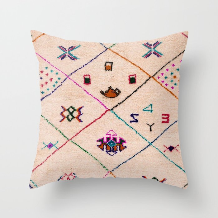 Moroccan Berber Rug Design Throw Pillow