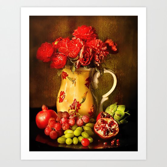 Flower and fruit Art Print