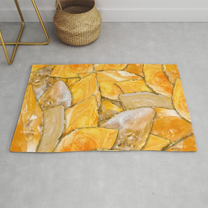 Citrine flower petals Rug