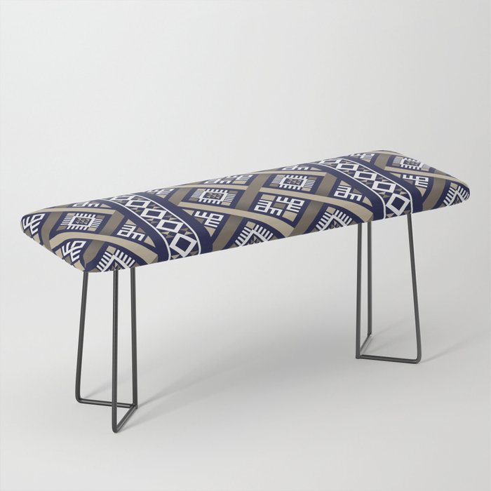 Ethnic Abstract Pattern - Gray Black Bench
