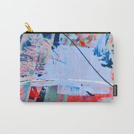 Days go by: a vibrant abstract contemporary piece in red, blue and pink by Alyssa Hamilton Art Carry-All Pouch