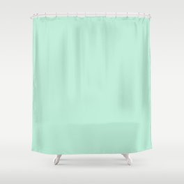 Numbers Clock Basic Color Mint Green Shower Curtain