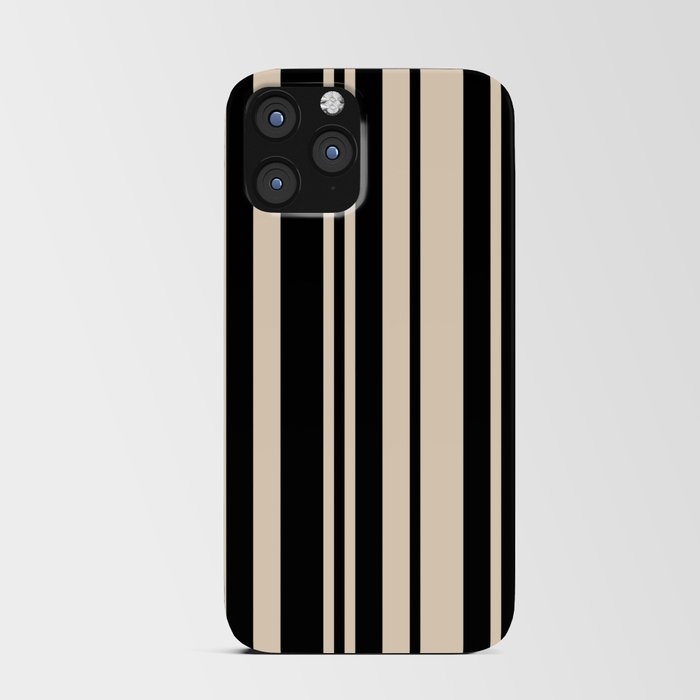 Elegant Stripes Chaotic Stripes Black Beige iPhone Card Case