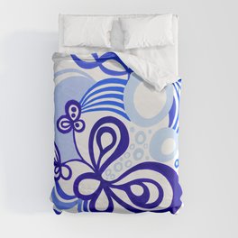 Blue Swirly Abstract Duvet Cover