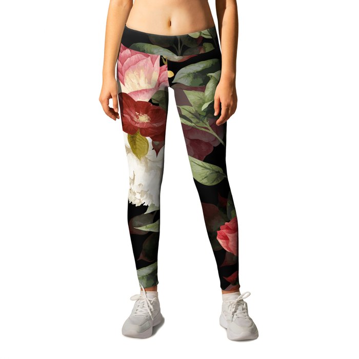Black leggings with flowers store