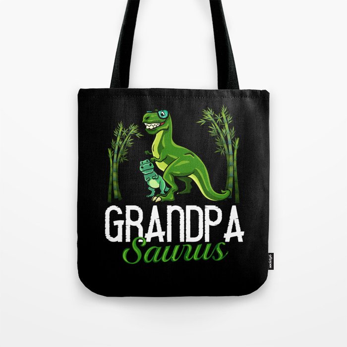 Dinosaur Grandpa Saurus Grandpasaurus Tote Bag