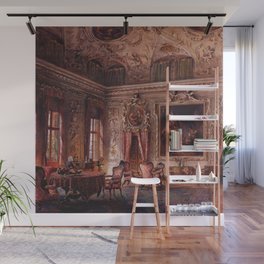 Interior Portrait, Music Room, The Salone of the Palazzo Barbaro by Ludwig Passini Wall Mural