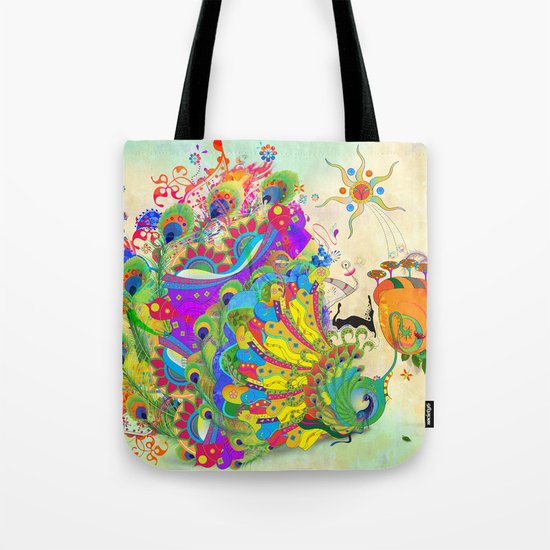 The Peacock Dance Tote Bag