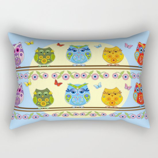 Chilling Summer owls Rectangular Pillow