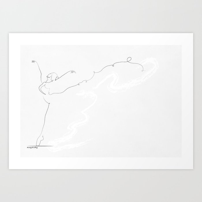 'Essence II', Dancer Line Drawing Art Print
