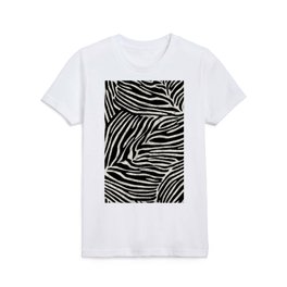 Zebra Stripes Silver Glitter Kids T Shirt