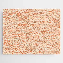 Strata - Organic Ink Blot Abstract in Orange Cream Jigsaw Puzzle