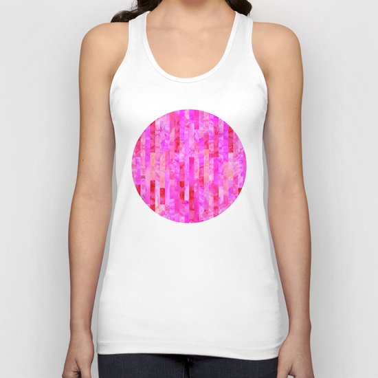 Pink Geometric Pattern Unisex Tank Top
