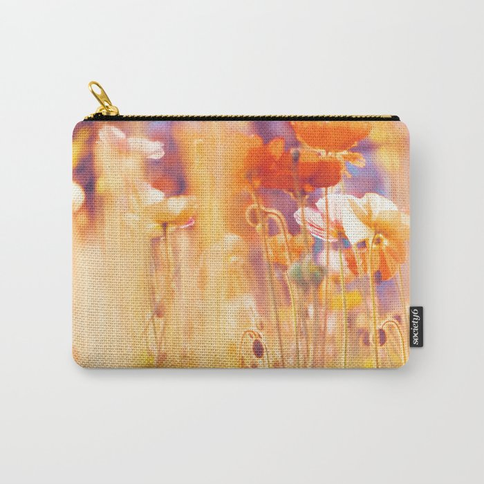 Flower Photograph. Poppies. I am Alice Carry-All Pouch