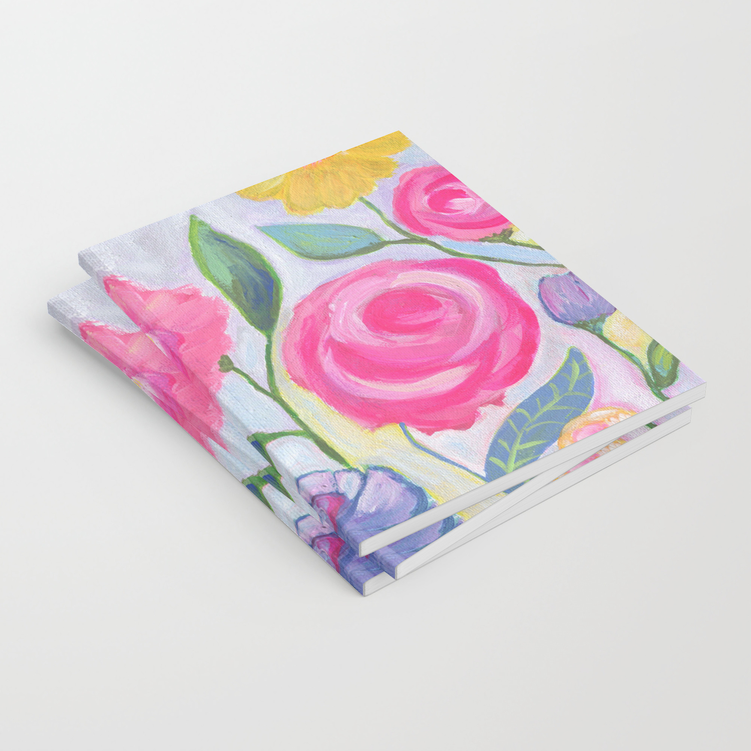 Pink Flowers Purple Flowers Yellow Flowers Floral Art Girls