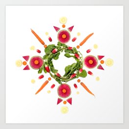French Breakfast Radish Snowflake Art Print