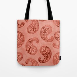 Textured Paisley - Coral Tote Bag