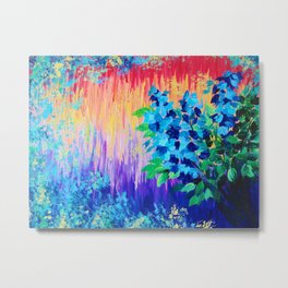 SHADES OF BEAUTIFUL - Stunning Bright BOLD Rainbow Ombre Pattern Blue Floral Hyacinth Nature Autumn Metal Print | Nature, Ombre, Abstract, Multicolor, Blossom, Botanical, Modern, Garden, Plants, Landscape 