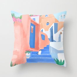 Greece Travel Throw Pillow