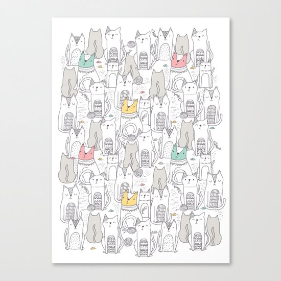 Doodle Cats Canvas Print
