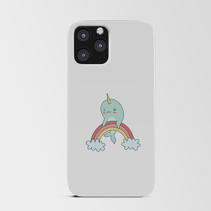 Narwhal Cute Whale Ocean Unicorn Rainbow Narwhals iPhone Card Case