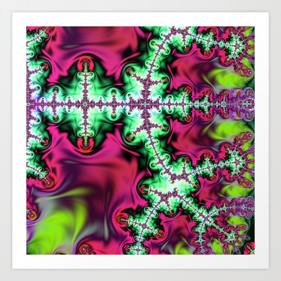 Life stream, fractal abstract art Art Print