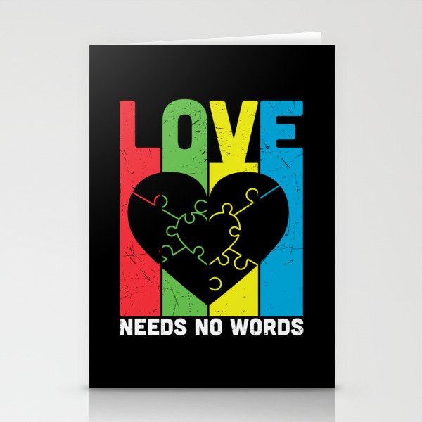 Love Needs No Words Autism Awareness Stationery Cards