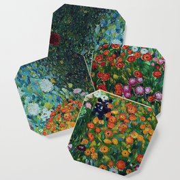 Flower Garden Riot of Colors by Gustav Klimt Coaster
