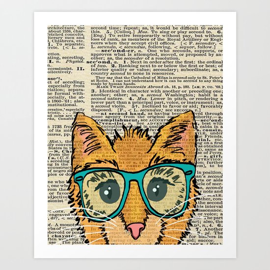Orange Kitty Cat Art Print