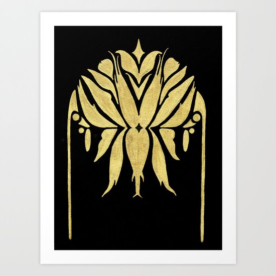 Golden Symmetry 1 Art Print